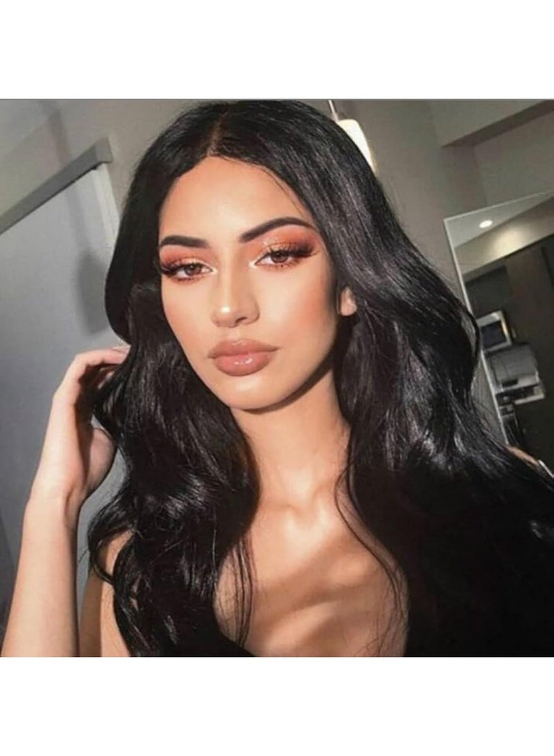 Joudi Long Wavy Black Wigs for Women Synthetic Heat Resistant Wig 26 Inches Natural Looking Realistic Wigs for Daily Party Use（Black） - Image 2